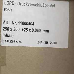 1000x Druckverschlußbeutel rosa Folienbeutel ESD 250x300mm antistatisch