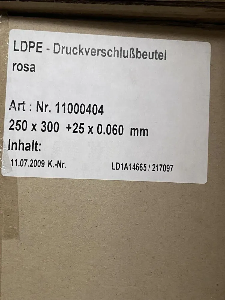 1000x Druckverschlußbeutel rosa Folienbeutel ESD 250x300mm antistatisch