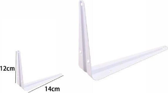 2pz Reggimensola Supporto Staffa Triangolare Mensola Metallo 12x14cm Bianca 07908