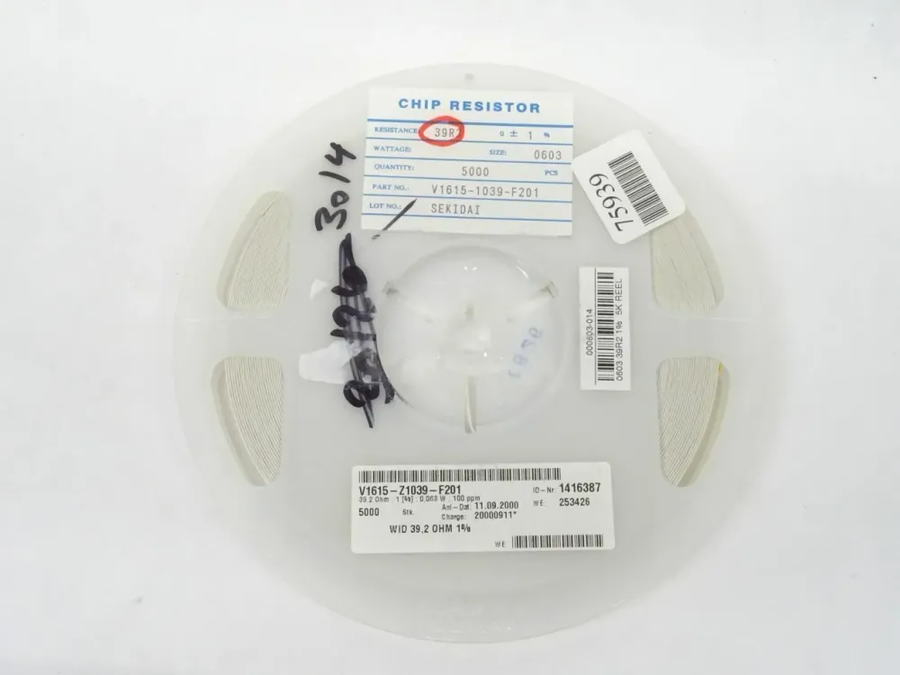 5000x SEKIDAI SMD 39R2 / 0603 / V1615-1039-F201 Widerstände