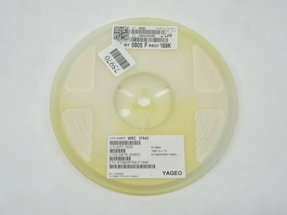 5000x YAGEO SMD Widerstand 169K Ohm / WRC 37845 / RT0805FRE07169K / 0805