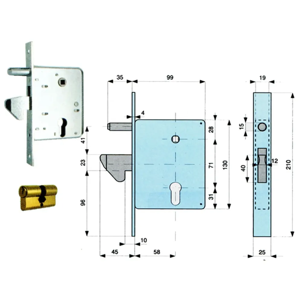 Mg 566-58-0 Serratura Canc Ganc.E58 C/Cil