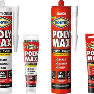 ADESIVO SIGILLANTE UNIVERSALE 'POLY MAX' HTE gr. 300 - cristal Bostik