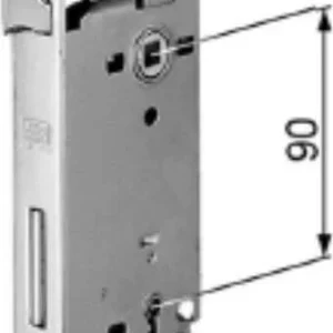 AGB - SERRATURA DA INFILARE PER PORTE INTERNE (A12) PATENT D90 F22 E40 CON BORDI QUADRATI - ACCIAIO BRONZATO