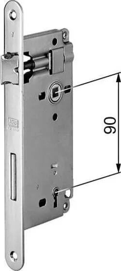 AGB - SERRATURA DA INFILARE PER PORTE INTERNE (A22) PATENT D90 F22 E50 CON BORDI QUADRATI - ACCIAIO OTTONATO VERNICIATO