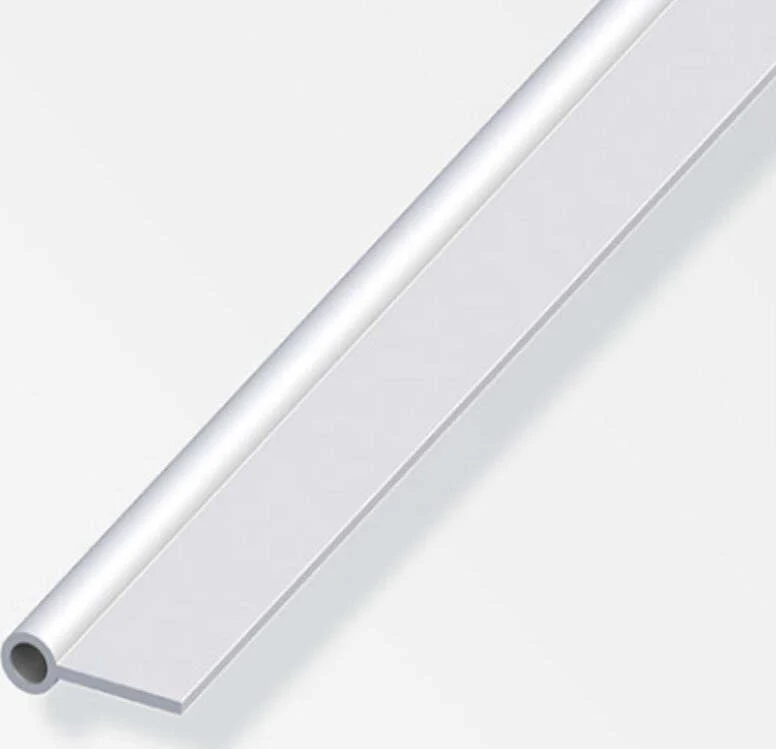 ALFER - 1mt - PROFILO PER CERNIERA PER 6,1MM ALLUMINIO ANODIZZATO 20x9x2MM - COLORE ARGENTO