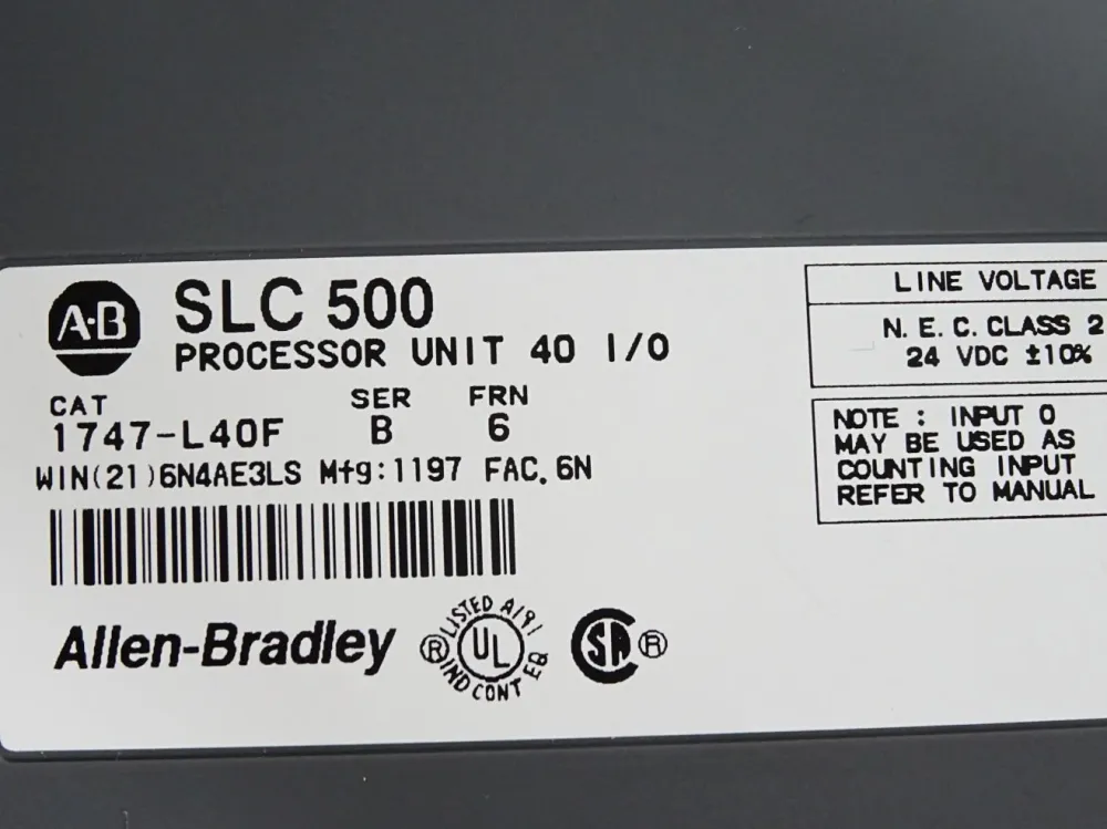 Allen Bradley SLC500 Processor Unit 40 I/O 1747-L40F