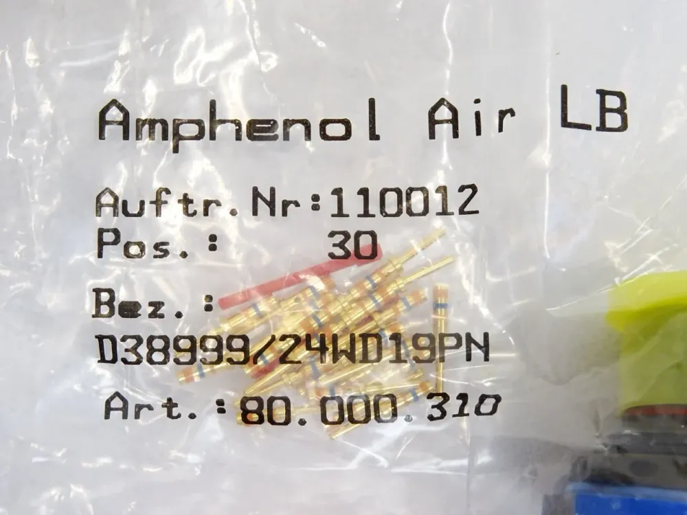 Amphenol Air LB Steckverbinder 80.000.310 D38999 / 24WD19PN / Neu OVP