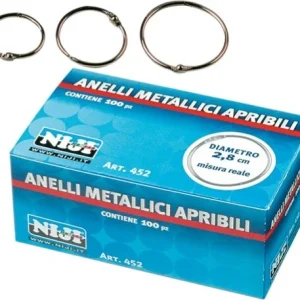 Anelli metallici - 2 8 cm - per rilegatura - Lebez - conf. 100 pezzi