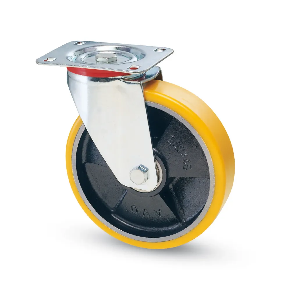 Avo RUOTA GIREVOLE PER CARRELLI POLIURETANO art.22 mm.125-piastra mm.100x85