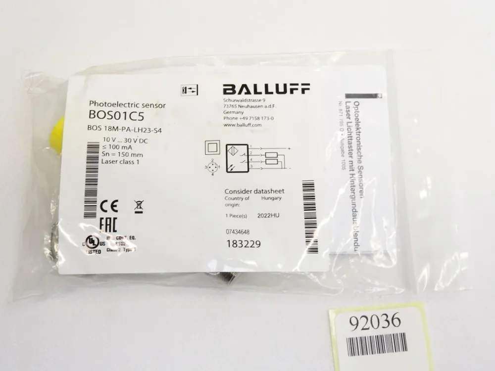 Balluff Photoelectric Sensor BOS01C5 BOS 18M-PA-LH23-S4 / Neu OVP
