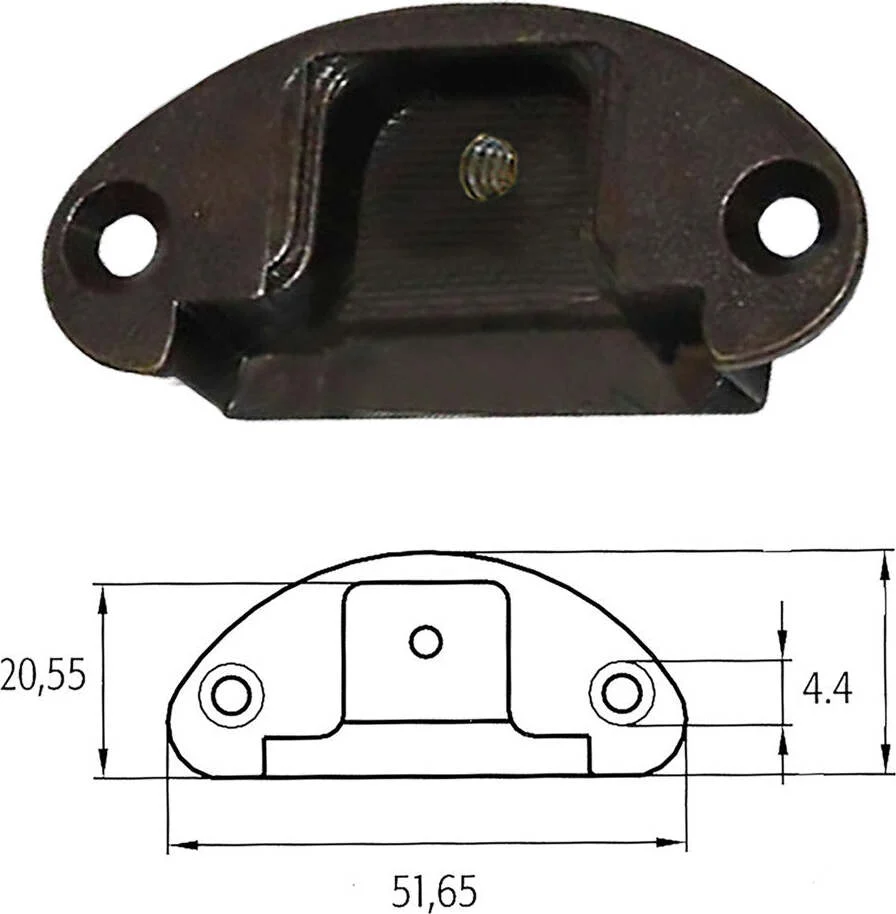 BASETTA PER CERNIERE MOBILI 'A0069' oro