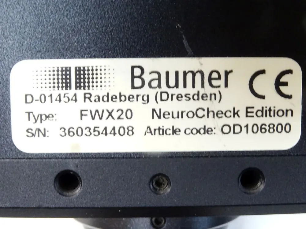 Baumer Neuro check FWX20 / OD106800 + Fujinon HF16HA-1B 1:1.4/16mm