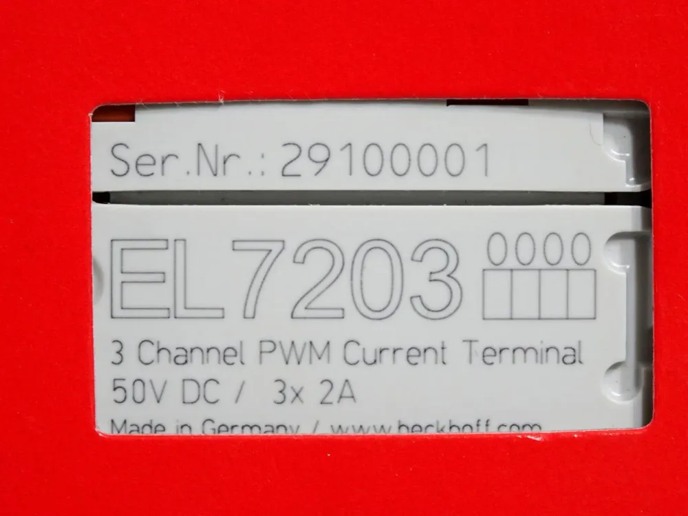 Beckhoff EL7203 3 Channel PWM Current Terminal / Neu OVP versiegelt