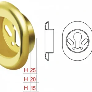 Bocchetta Antistrappo Kt52 Ottonato Lucido Mm.68X88X15H Ø Mm.50 (Kt5240) Disec