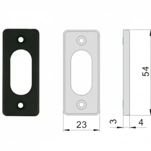 Bocchetta Nylon Nero Per Cilindri Ovali 06027 01- - Mm.23X54, Spessore Mm.4 (06027010) - 5 Pezzi Cisa