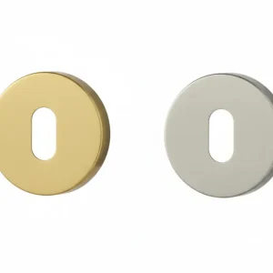 Bocchette Per Serrature Patent Ottone- - Ø Mm.45 Foro Normale, Ottone Lucido - 2 Pezzi