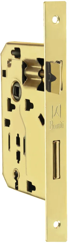 Bonaiti Serratura Legno Patent Inf. B/Quadro Art. 042P - Ottonato Lucido E.60