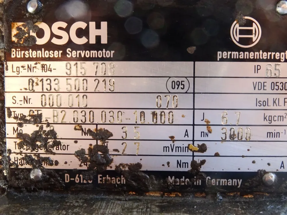 Bosch Bürstenloser Servomotor 0133500219 SE-B2.030-10.000 3000min-1