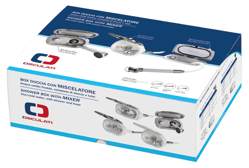 Box doccia Elissa inox con doccia tubo Inox 2,5 m