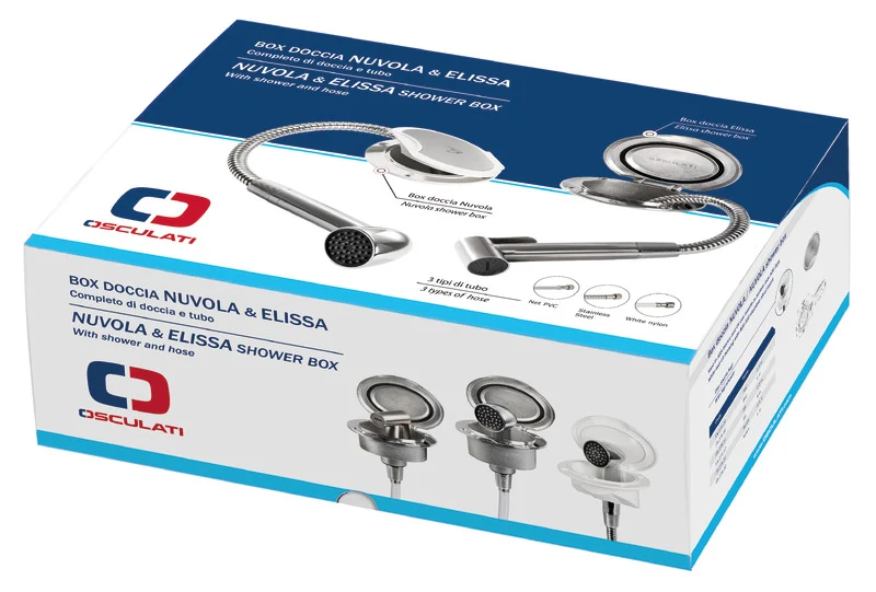 Box Elissa inox con doccia tubo Inox 4 m