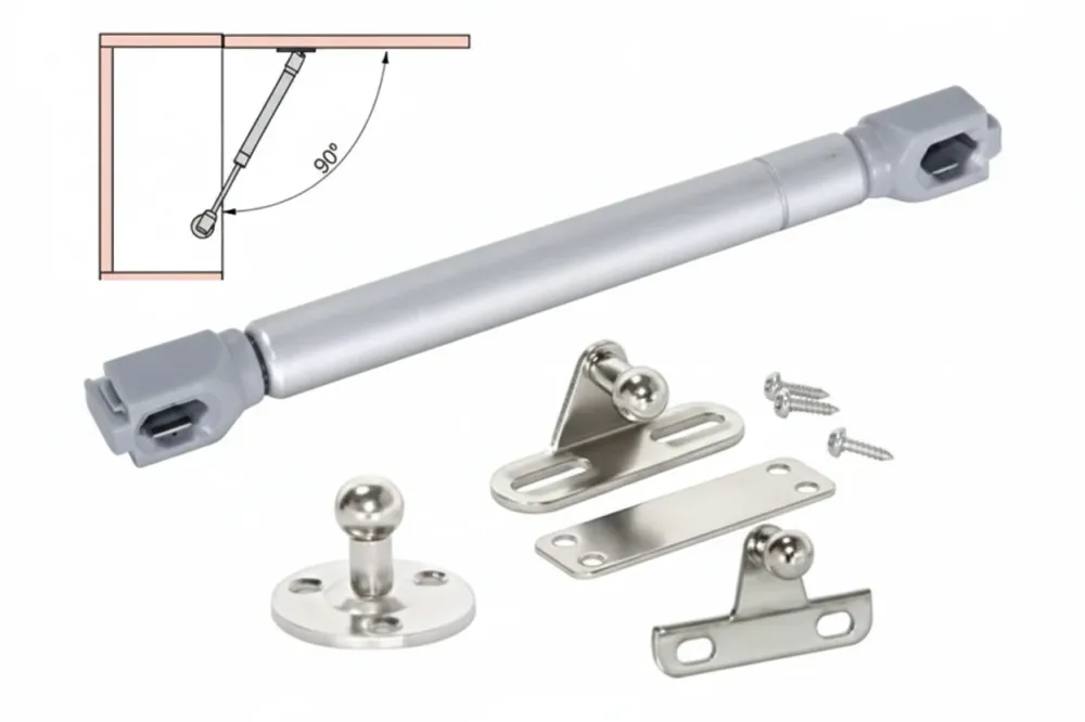Braccetti Gas Per Ribalte Forza 100N Ferro- - Lunghezza Max: Mm.248 - 10 Pezzi