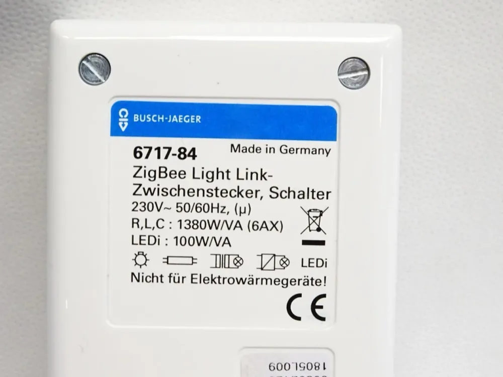 Busch-Jaeger 6717-84 Zigbee Light Link-Zwischenstecker Schalter / Neu OVP