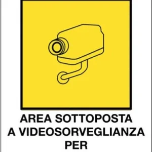 Cartello adesivo - AREA SOTTOPOSTA VIDEOSORVEGLIANZA - 20x30 cm - Markin
