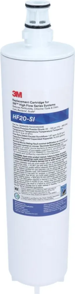 CARTUCCIA FILTRO ACQUA 3M HF20-SI Adattabilità 3M capacità 52995 litri