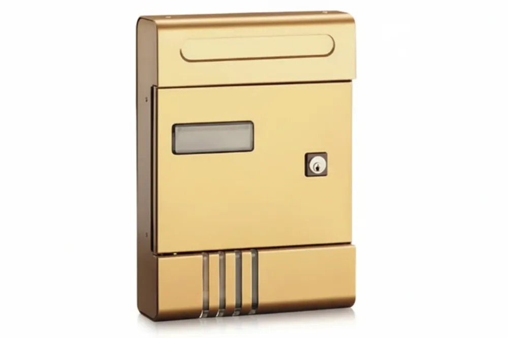 Cassetta Posta Serie Esse Per Esterni Cm.20,4X7X29H. Alluminio Anodizzato Bronzo Alubox