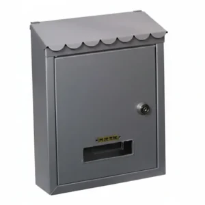 Cassetta Postale Media Con Tetto E Chiave Cilindro Grigia Cm.21X7X30H. Colore Grigio Quality
