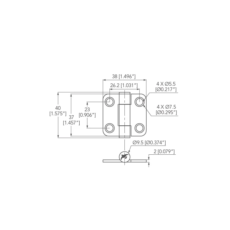 Cerniera Inox Con Frizione Mm.37X38
