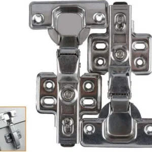 2 Cerniere Ante Battenti Collo Alto 17mm Scatto Chiusura Ammortizzata 95° 91193