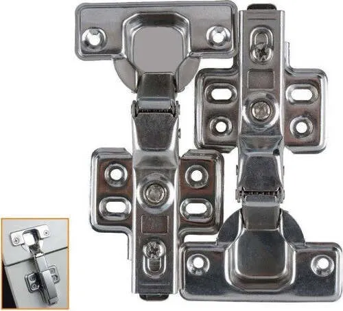 2 Cerniere Ante Battenti Collo Alto 17mm Scatto Chiusura Ammortizzata 95° 91193
