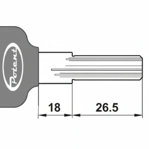 Chiave Grezza Profilo Piatto 4000.K.G R1 - 10 Pezzi Potent