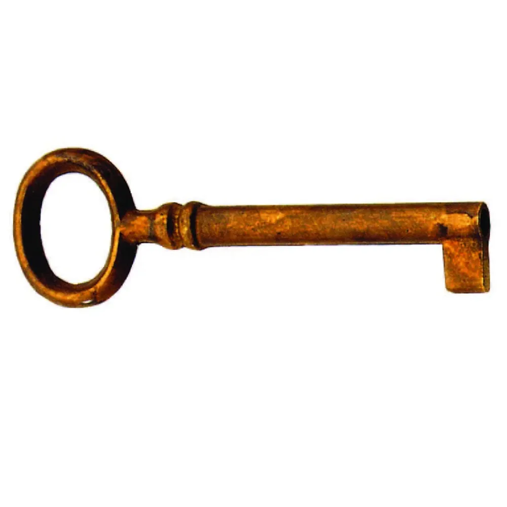 Chiavi Per Mobili Mod.33718 Ottone Patinato Pulito - mm.81x24 - 5 pz