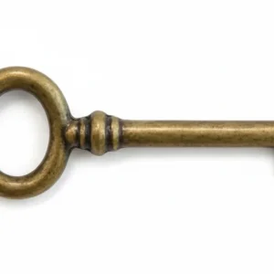 Chiavi Per Mobili Mod.33728 Ottone Florence- - Mm.29X77 Lunghezza Gambo Mm.42 - 10 Pezzi Metalstyle