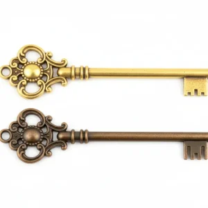 Chiavi Per Mobili Zama- - Mm.74 Lunghezza Gambo Mm.43 - Bronzo Sfumato - 5 Pezzi