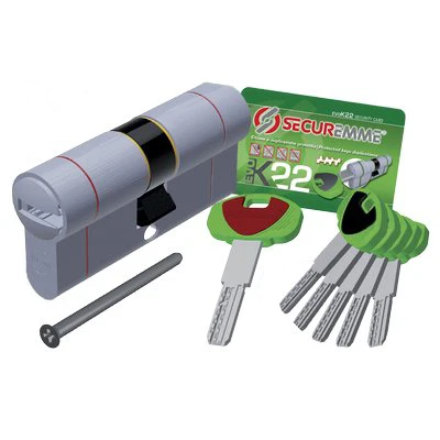 Cilindro Sagomato Evo K22 Top Securemme Ott.Nich.Satin Chiavi 5 Mm 92 41+51