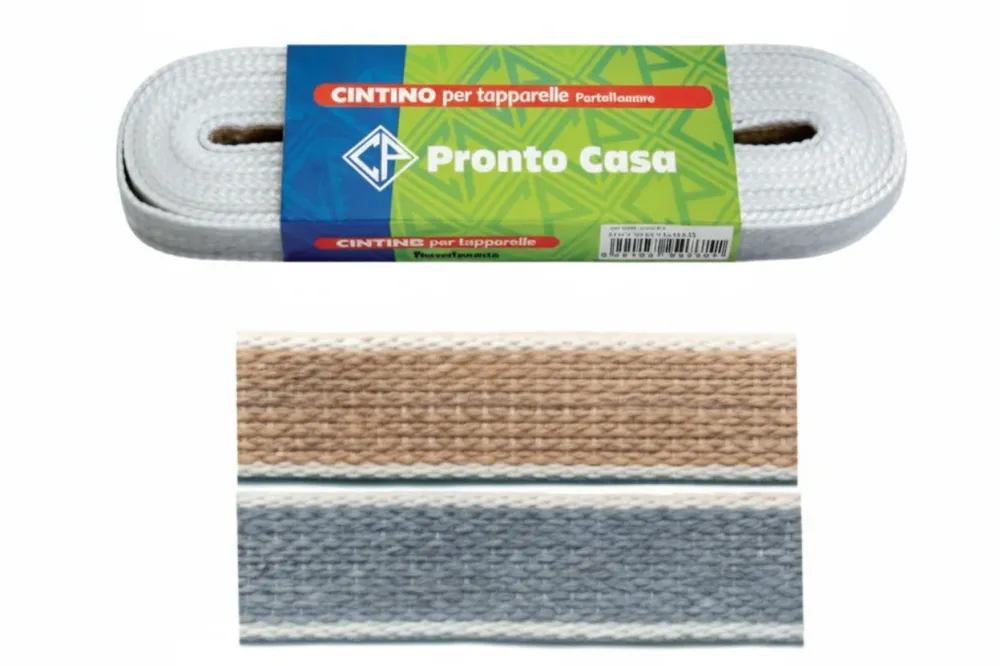 Cintino Cotone Avana E Grigio Per Avvolgibili Matassine- - Mt.5,5X Mm.22H. Matassina Gr.30 Per Metro - 12 Matassa