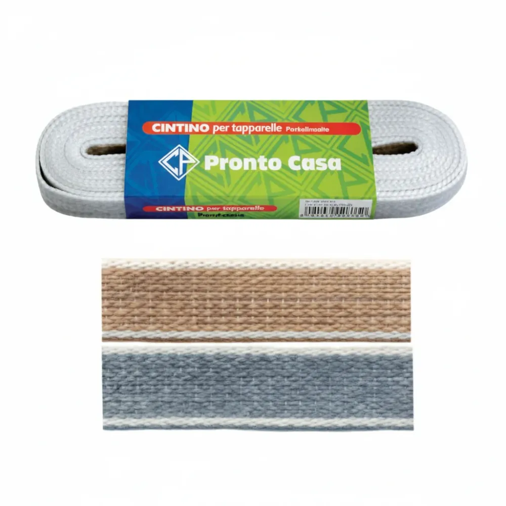 Cintino Cotone Avana E Grigio Per Avvolgibili Matassine- - Mt.7,5X Mm.22H. Matassina Gr.30 Per Metro - 12 Matassa