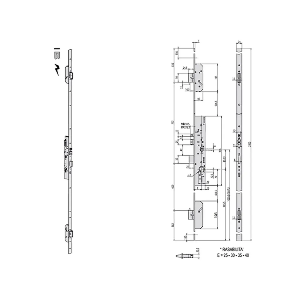 Cisa 19526-30-0 Serratura Elettrica Multip Cil Sag