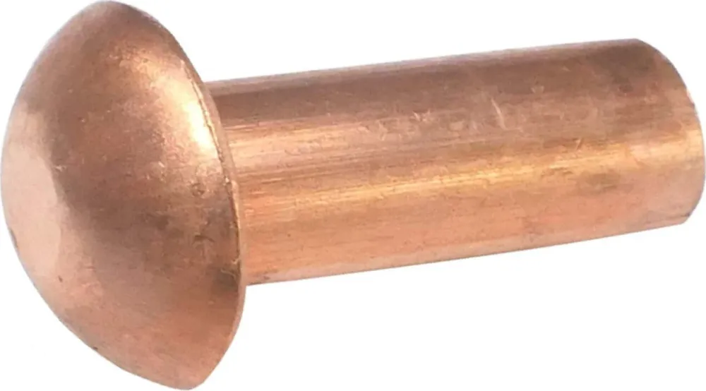 CONFEZIONE DA 10 PEZZI - RIBATTINI TESTA TONDA 5x25MM - RAME