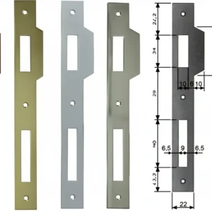 Contropiastra Con Aletta Per Serratura Patent Bussola Bordo Quadro- - Acciaio Bronzato (B.00590.05.02) - 5 Pezzi Agb