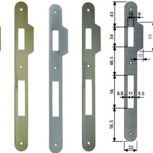 Contropiastra Con Aletta Per Serratura Patent Bussola Bordo Tondo- - Acciaio Bronzato (B.00590.11.02) - 5 Pezzi Agb