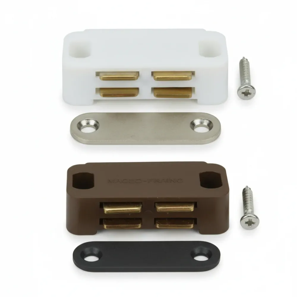 Cricchetti Magnetici Piccoli- - Mm.35X15X12H. Attrazione Kg.3 Bianco (Uc9) - 12 Pezzi Varec