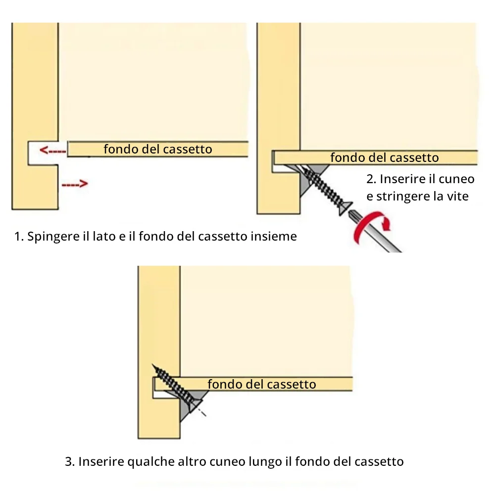 Cunei di rammendo inferiori/posteriori del cassetto 10 pz