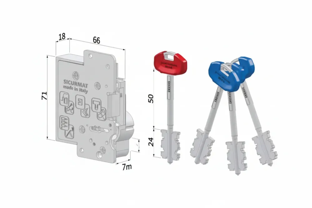 Cuore Di Ricambio Doppia Mappa Per Porte Blindate 25S Dx (25Sxdzbxxxxxs56) Securemme