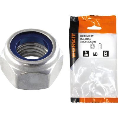 Dado Esagonale Autobloccante Inox A2 Self Workit - Basso M 12 Cf=Pz 4- 5 Confezioni