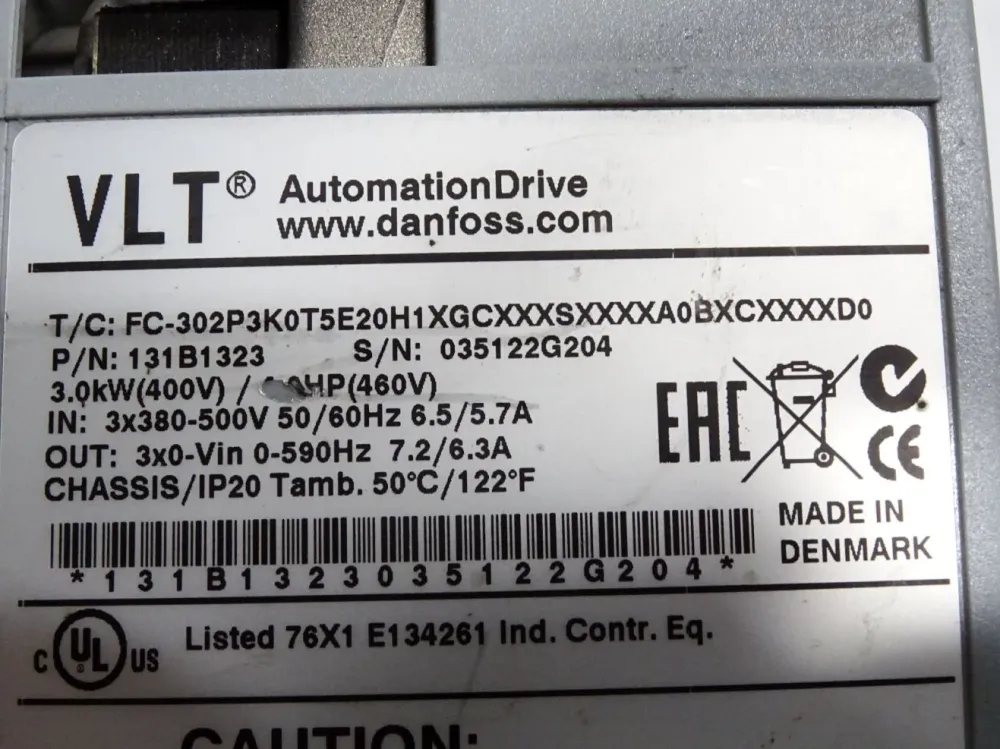 Danfoss VLT Automation Drive Frequenzumrichter 131B1323 3.0kW FC-302P3K0T5E20H1